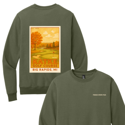 Good Dawgs Katke 9th Hole Military Green DTF Printed Crewneck